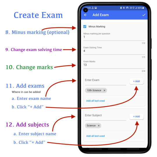 Add more details to exam | CQN - Classroom Quiz Notes application