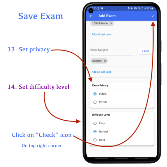 Save your exam | CQN - Classroom Quiz Notes application