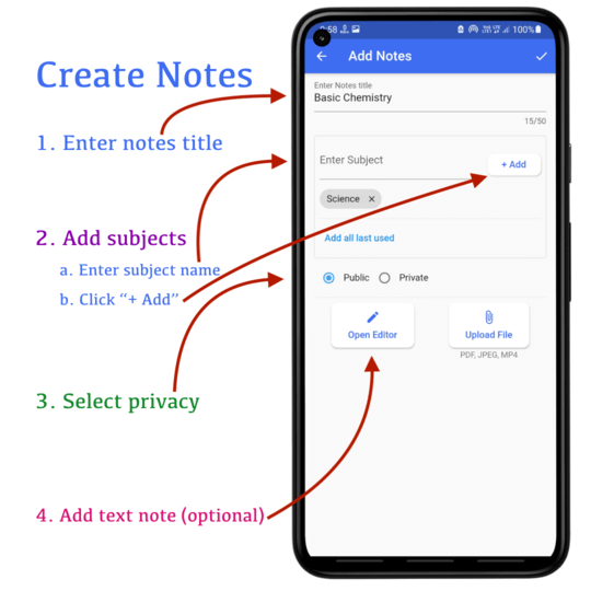 How to enter details in notes | CQN - Classroom Quiz Notes application