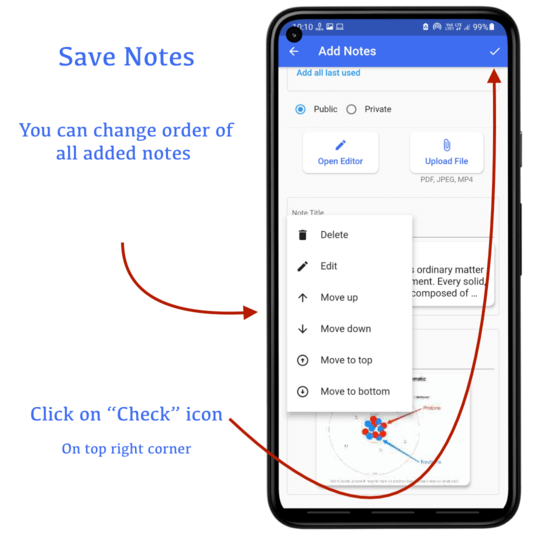 Save your notes | CQN - Classroom Quiz Notes application