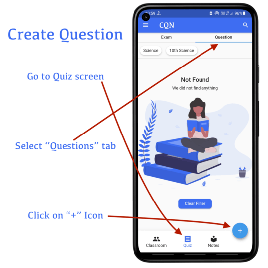 Open Add question page | CQN - Classroom Quiz Notes application