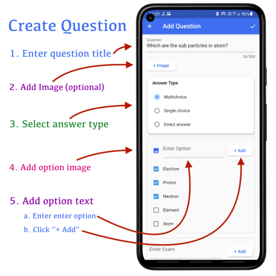 How to enter details in question | CQN - Classroom Quiz Notes application