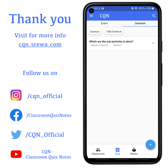 Thank you | CQN - Classroom Quiz Notes application